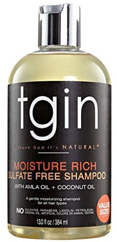 tgin Moisture Rich Sulfate Free Shampoo for Natural Hair, 13 oz by tgin (Thank God It's Natural)