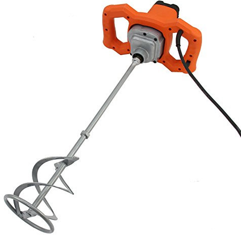 T-Mech Rührwerk Rührmischer Mörtelrührer Farbrührer Farb-Mörtelrührer Betonrührer Rührgerät Mörtel Rührwerk Beton Zementrührer Mixer Mörtelmischer Mörtelquirl Betonquirl Rührstab Betonrüttler 1600W