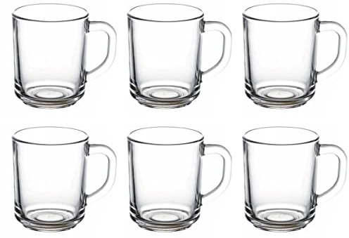 Pasabahce 55029 – Teeglas mit Henkel Pub, für Tee, Latte Macchiato, Irish Coffee, Punsch, Glühwein, Heiße Schokolade, 6er Set