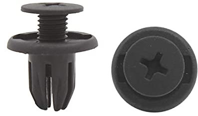 sourcing map 50 Stücke Auto Befestigung Clips Kunststoff Nieten 10mm Loch Befestigung Kotflügel Druck Pin Clip Schwarz