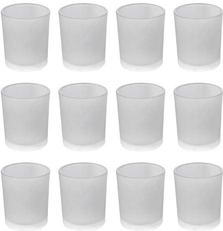 12er Set Teelichthalter Gläser Promo Frosted H. 6,6cm D. 5,5cm Sandra Rich