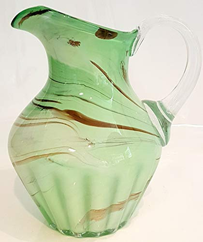 Blumenkrug antiker Stil Gruen Glas Amphore mundgeblasen Höhe ca. 26 cm