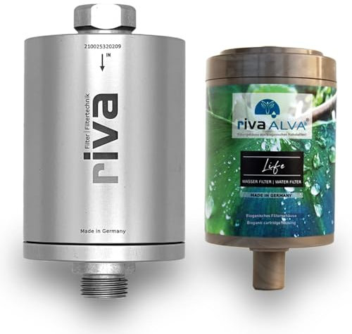 rivaALVA Life Wasserfilter – Untertischfilter mit Blockaktivkohle, Metallgehäuse und bioganischem Kartuschengehäuse - filtert Schwermetalle u.v.m.