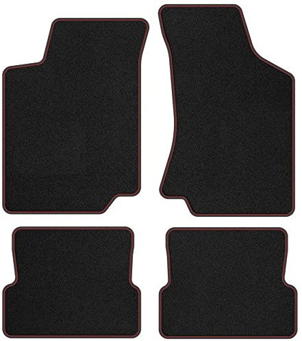 MOTOS Premium Velours-Fußmatten passend für Volkswagen Golf III 1991-1997 vor dem Facelift - Premium, Matt, Rot fußmatten Auto - Erleben Sie neuen Fahrkomfort mit einem Automatten Satz für Ihr Auto
