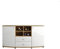 Froschkönig24 Dudley 2 Sideboard Schrank Anrichte Kommode Aufbewahrung Wohnen Eiche dunkel/Weiß Hochglanz