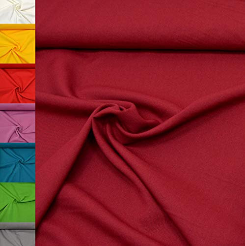 MAGAM-Stoffe 1m Mara Universal-Stoff uni Blickdicht Knitterarm Kostüm Tischdecken Dekostoff (08. Dunkelrot)