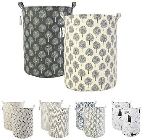 LessMo 2PCS 19.7 Wäschekorb Sortierer – Faltbar - 2er Set Wäschesammler spart Zeit beim Sortieren - Wäschesack - Wäschekörbe - Laundry Baskets - 50 x 40 cm (Stelle, Verdickt 19 / Groß)
