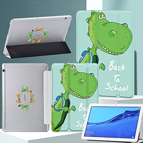Printed PU Leather Ultra slim lightweight Folio Flip Tablet Stand Smart Cover Case Fit Huawei MediaPad T3 10 9.6 Tablet (MediaPad T3 10 9.6, 10.dinosaur)