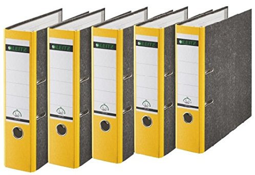 Leitz 1080/1050 Standard Ordner A4 (breit | 10er Pack, schwarz) (breit | 40er Pack, gelb)