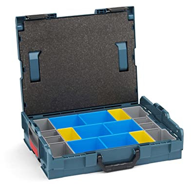 Bosch Sortimo L-Boxx 102 Werkzeugkoffer-Set • professional blau ohne Logo • bestückt mit Ordnungssystem Insetboxen-Set BC3 und Deckelpolster