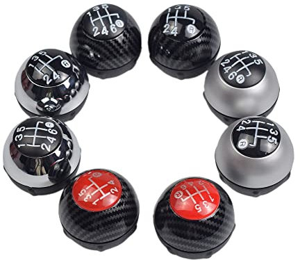 5/6 Gang Schaltknauf Stick Schalthebel Passend für Fiat 500 2012-2018 (Black, 6 Gang)