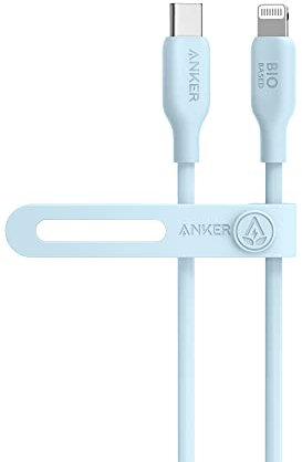 Anker USB-C to Lightning Cable, 541 Cable (Misty Blue, 3ft), MFi Certified, Bio-Based Fast Charging Cable for iPhone 14 14pro 14pro Max 13 13 Pro 12 11 X XS XR 8 Plus (Charger Not Included)