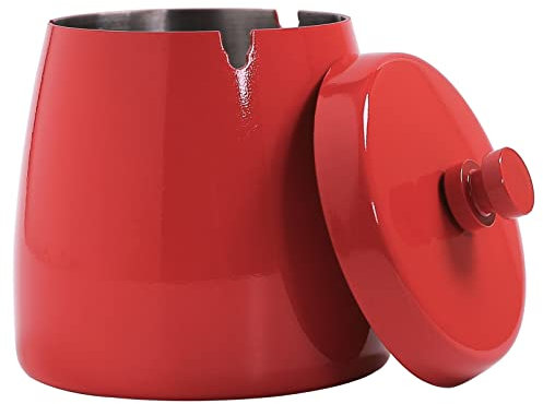 Extra großer Aschenbecher mit Deckel für Zigaretten, Edelstahl, rauchfrei, geruchlos, winddicht, Aschenbecher für Zuhause, Büro, Tischplatte, Außenbereich, Terrasse, Balkon