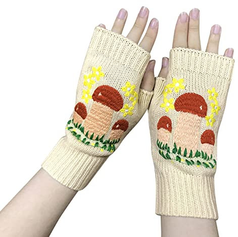 Damen Fingerlose Handschuhe lang Handwärmer Stulpen Armwärmer Stulpen für Damen Fingerlose Armstulpen Strick Fingerlose Fäustlinge Handwärmer Armstulpen für Handgelenk mit Daumenloch