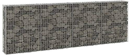 WIFESE Panier de Gabion avec Couvercles Acier Galvanisé 300x30x100 cm Argenté Mur en Gabion Aménagement Paysager Résidentiel Commercial Mur de Soutènemen Cage de Gabion Robuste