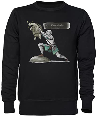 Capzy Elden Ring - Praise The Dog Schwarz Jumper Sweatshirt Unisex Herren Damen Black Unisex Jumper