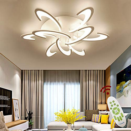 Eurotondisplay LED Deckenleuchte 2127-9 white 86cm mit Fernbedienung Lichtfarbe/Helligkeit einstellbar Acryl-Schirm weiß lackierte Metallrahmen (2127-9 white 86cm)