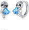 Faultier Creolen 925 Sterling Silber Ohrringe Mit Blaue Herz Zirkonia - Tier Schmuck Geschenke für Frauen, Mädchen, Kinder, Tochter, Damen, Mutter