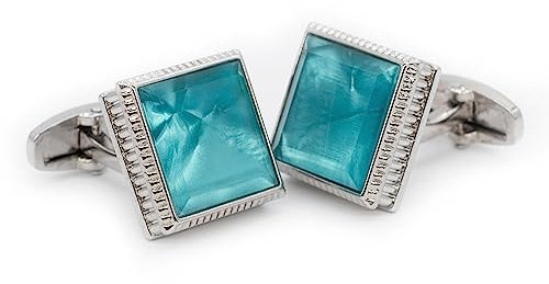 Ruyosn Edelstahl Manschettenknöpfe mit Kunsten Kristall, Manschette Link für Hemd, Cufflink Manschettenknöpfe Hochzeit Business Party