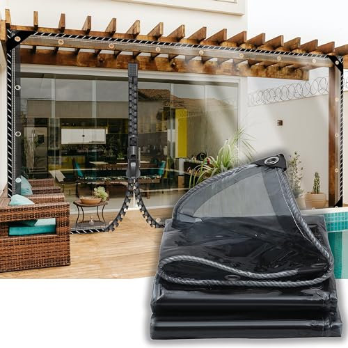 SSFMSF Transparente Plane, Transparente Plane Mit LöChern Durchsichtig Seitenteile Pavillon Es Gibt Einen ReißVerschluss AußEnbereich Faltbar Uv-BestäNdig Pflanzenisolierung. (0.5 * 0.8m|400g/m²)