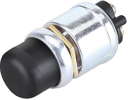 Uposao Interrupteur À Bouton-Poussoir, Klaxon Interrupteur De Démarrage du Moteur SPST Démarreur À Bouton-Poussoir Étanche 50A 12V pour Bateau De Voiture