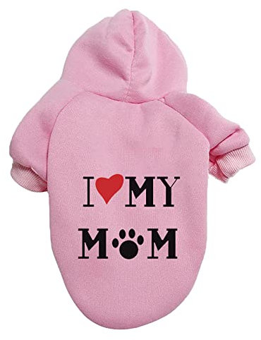 Hundepullover I Love My MOM / I Love My DAD Brief Druck Hundekleidung Große und kleine Hundepullover Haustierpullover Hundekleidung Haustierkleidung Kleidung Hundemantel Winter XS-9XL (a-Pink, XS)