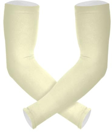 RPLIFE Gelbe Armstulpen Kompression Sonnenschutz Ärmel Damen Radsport Ärmel, Cream, Einheitsgröße