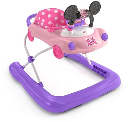Bright Starts, Disney Baby, Trotteur MINNIE MOUSE Go, Go Bows voiture 3-en-1, rose et violet, 6-24 mois