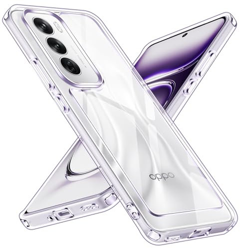 ivoler Nie Vergilbung Klar Hülle für Oppo Reno12 5G / Oppo Reno 12 5G, [Militärischer Schutz] Stoßfest Kratzfest Transparent Schutzhülle, Dünn Durchsichtige Handyhülle Case Cover