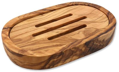 Florex Seifenschale Olivenholz oval mit Einlage