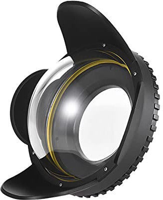 Dome Port HUIOP Underwater Camera 200mm Fisheye Wide Angle Lens Dome Port Case Shade Cover 60m/ 197ft Waterproof 67mm Round Adapter for Camera Diving Housing