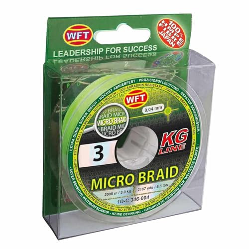 WFT geflochtene Schnur Meterware - Micro Braid KG Chartreuse, Durchmesser pro mm:0,08
