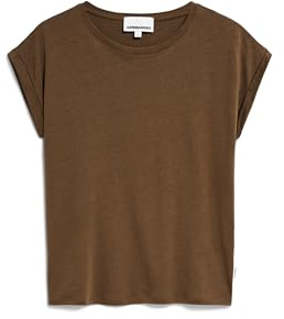 ARMEDANGELS Damen T-Shirt aus Tencel™ Lyocell Mix JILAANA Regular Fit Dried Moss