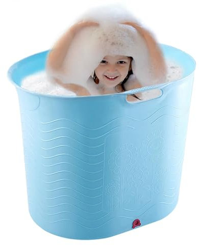 Derwrtup Bañera para bebés, bañera para niños pequeños para ducha,Fondo de drenaje de bañera para bebé, cómodo, resistente a altas temperaturas | Cubo de baño grande para bebé para viajes familiares