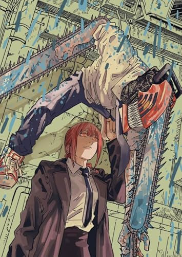 CYQFEZ Jigsaw Puzzle 1000 Pieces Chainsaws Man Anime Denji Poster Wooden Puzzle Home Stress Relieving Game Pw148Xe
