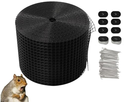 30M PVC Coated Solar Proofing Bird Mesh, Solar Panel Pigeon and Bird Guard, Squirrel Proofing Mesh, Solar Panels Wire Mesh Clips Stop Bird Nesting under Solar Panels (100ft*6in)