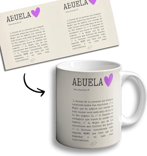 Oops Taza Cerámica 350ml - Mug Frases Familia - Regalo Original - Apto Microondas y Lavavajillas - Taza Café/Té - Desayuno (Abuela)