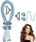 Satin Heatless Hair Curler, Stirnband Lockenwickler, Lockenwickler über Nacht, Haar Locken über Nacht, Heatless Curls Große Locken mit Haarnadel Rutschfest (Himmelblau)