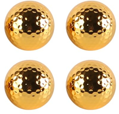 Laroal Stück goldene Golfbälle, Übungsbälle, Vergoldung, hohe Sichtbarkeit, metallisch beschichtet, Standard-Golftraining, Geschenke für Golfer und Männer