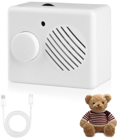 Sprachmodul für Kuscheltier & Teddybär mit Aufnahmefunktion, 360 Sekunden Mini Diktiergerät für Stofftiere, Personalisierte Sprachaufnahme für Spielzeug, Soundmodul für Kuscheltier für Kinder DIY