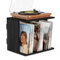 Emfogoo Supporto in vinile, in legno, con scatola in vinile, montaggio a parete, stile vintage, mobile in vinile con 3 scomparti, giradischi in vinile stand fino a 100 album, per soggiorno, ufficio