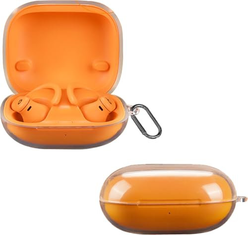 CONAPIKA Cover per Beats Powerbeats Pro 2 con Moschettone, Ultrasottile Antiurto Ricarica Auricolari Custodia Protettiva Resistente Flessibile Protezione TPU Morbida Cover Case,Trasparente