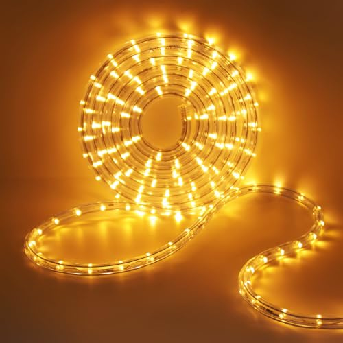 HEGEHE LED Lichterschlauch Außen, 36leds/m Wasserfest LED Schlauch Lichterkette Licht Leiste für Garten,Party,Weihnachten,Zaun,Dach,Dekoration Beleuchtung (Gelb, 10M)