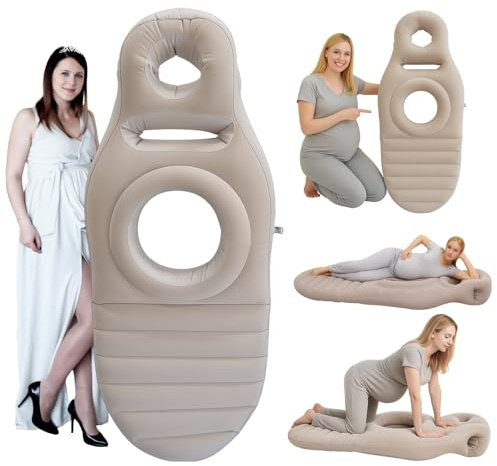 AJOFIEK Aufblasbare Schwangerschaft Bauchmatratze, Schwimmer mit Bauchloch Ganzkörper Aufblasbares Bett für Schwangere Das Beste Schwangerschaftskissen zum Schlafen neigend - Lindert Rückenschmerzen