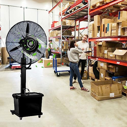 Hochbelastbarer oszillierender Nebelventilator – Hochgeschwindigkeits-Outdoor-Kühlventilator für Terrassen und Werkstätten, 76,2 cm, 380 W