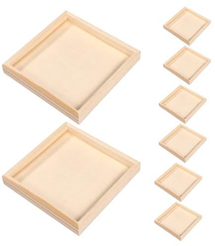 LALADEFIEE 8 Stück 3D Puzzle Organizer aus Unbehandeltem Holz Sortiertablett für Puzzleteile Stabiles Holztablett zur Aufbewahrung und Organisation von 3D Puzzles