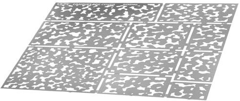 Uonlytech Pochoir Camouflage en Acier Inoxydable Argenté, Réutilisable et Résistant pour Projets DIY sur Bois et Tissu, Outil Pratique de Peinture en Spray pour Loisirs Créatifs