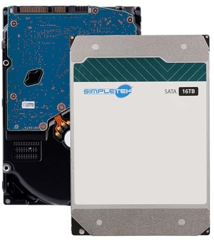 SIMPLETEK - Hard Disk Interno 16TB 3,5 - SATA III 7200rpm - 512MB | Disco rigido HDD ideale per NAS, Server e archiviazione dati
