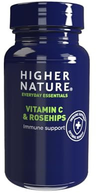 Higher Nature - Vitamin C & Rosehips - for Immunity - 1000mg Vitamin C - Immune System Support - 90 Tablets