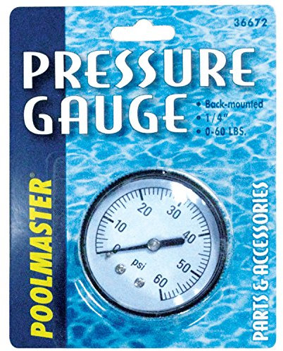 Poolmaster 36672 Manometer für Schwimmbad oder Spa Filter, 1/4 Zoll, rückseitig montiertes Gewinde